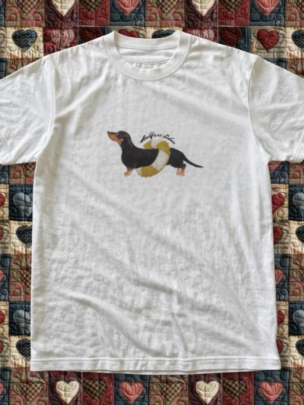 Gildan White Dachshund Graphic Tee